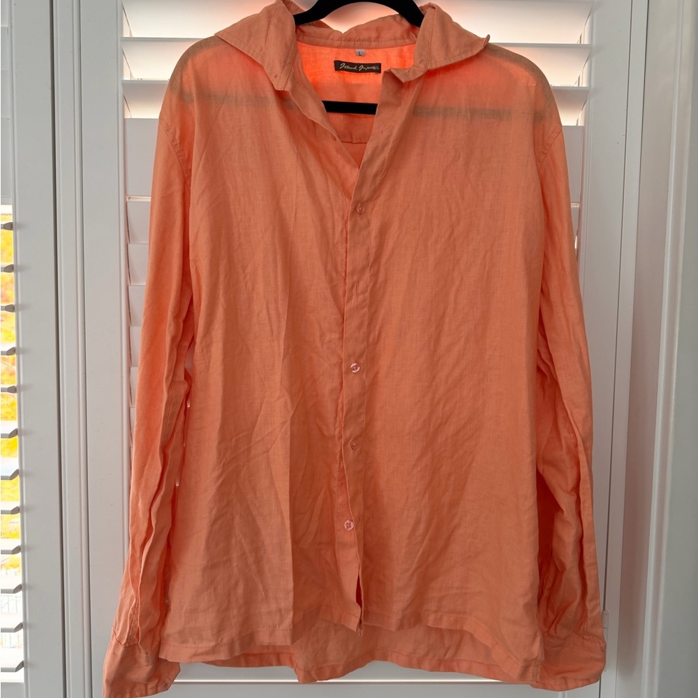 Men's Coral Button-Up Shirt Jacket